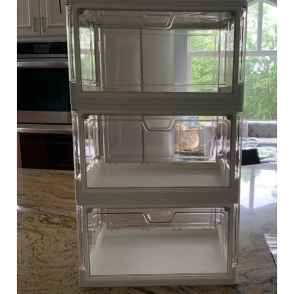 New Clear Storage Bin with Lid 3 Pack Stackable & Sturdy Plastic Bins for Storag - Picture 2 of 6